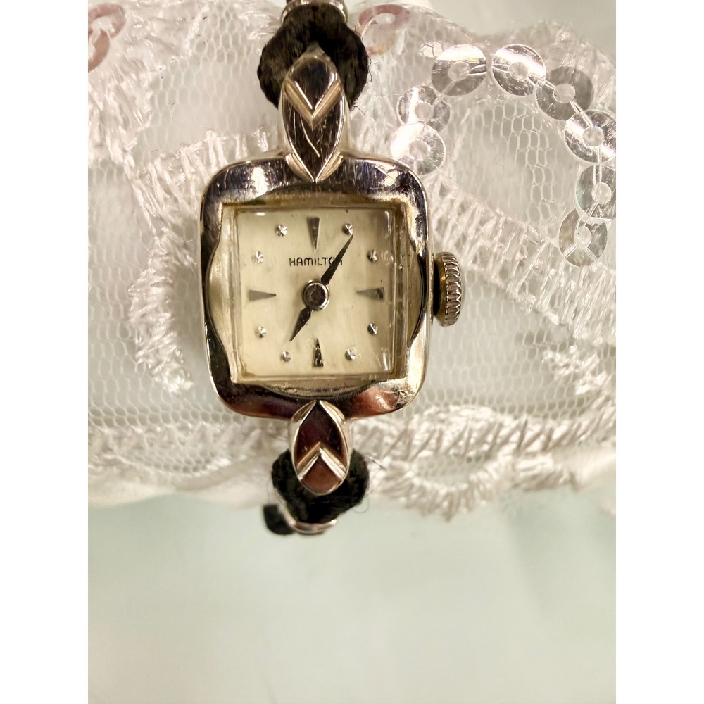 Vintage Hamilton Ladies Watch 10K Gold Filled Working Cocktail Swiss Made Small